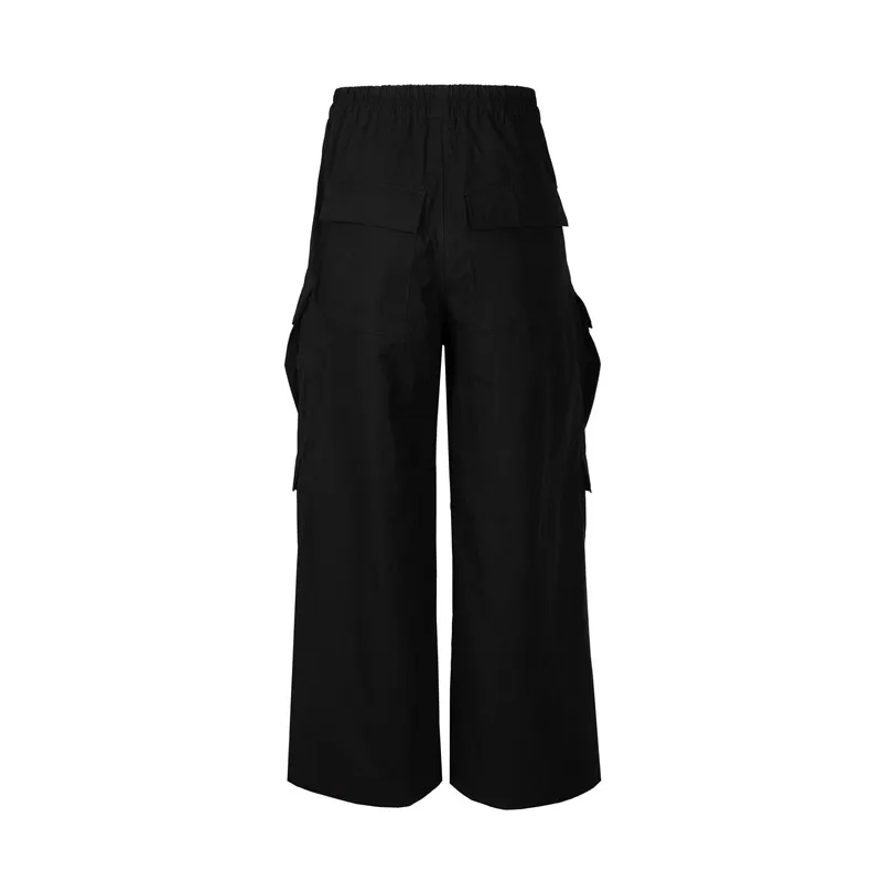 Owen Seak-pantalones bombachos informales para hombre, ropa gótica de calle, largos, holgados, color negro, Verano