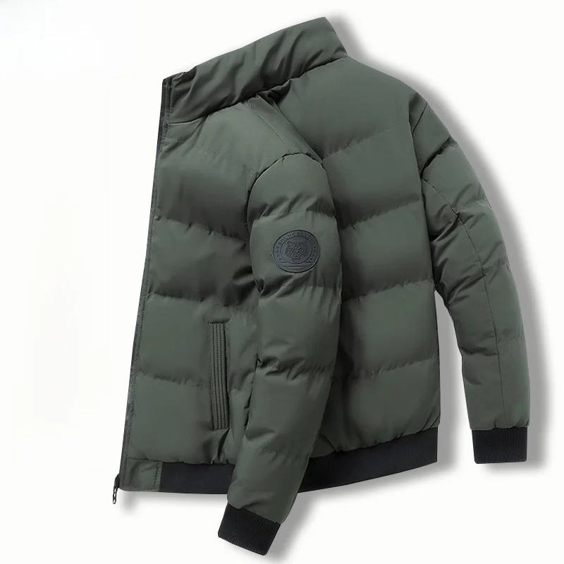 

Мужская теплая пуховая куртка из хлопка, зимняя мода Ci, повседневное пальто с застежкой-молнией и украшением, свободная посадка из полиэстера F...