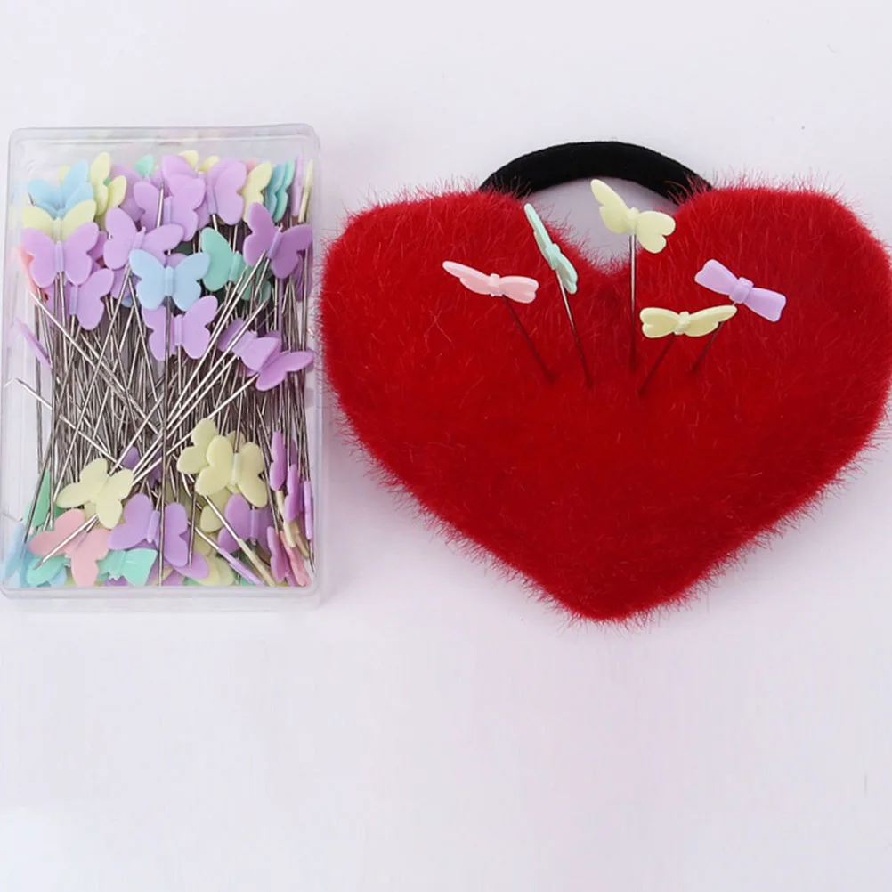 

2 Boxes Colorful Thumb Pins Butterfly Head Sewing Needles for Craft Quilting Dressmaking Projects Decorative Straight Pins