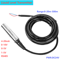 4-20mA Liquid Level Transmitter DC24V Hydrostatic Water Level Sensor 0-10V 0-5V 1-5V RS485 Water Level Transducer 0-20M 15M 10M