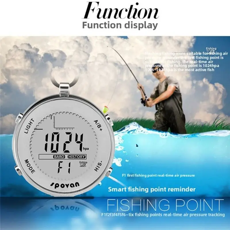 ساعة جيب للجنسين من الفولاذ المقاوم للصدأ SPV600 مقياس الصيد الرقمي SPV600 للتسلق والجري والرياضات الخارجية-ABPS #4