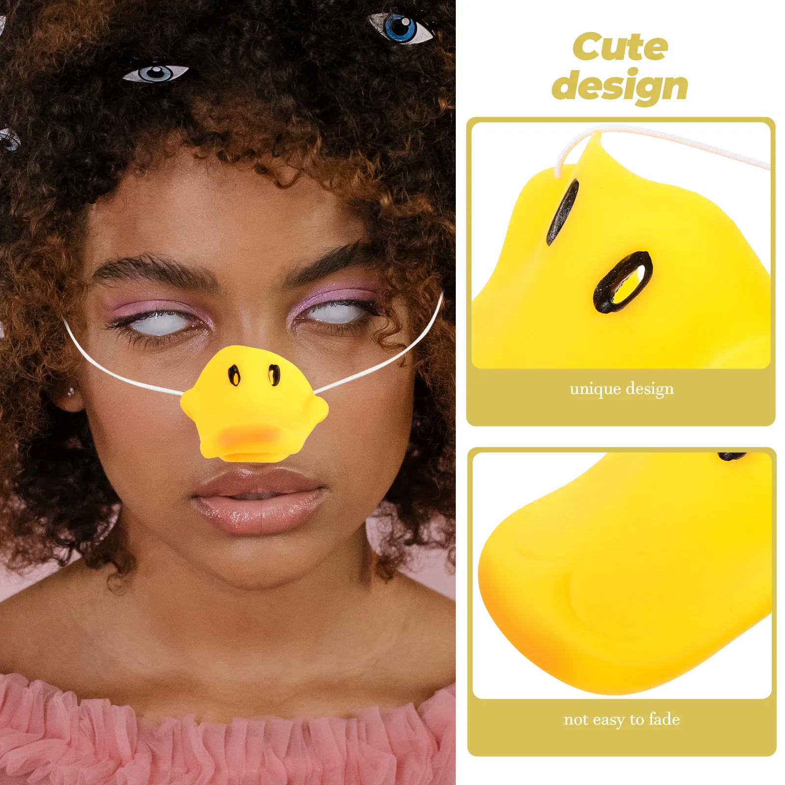 3 قطعة قناع أنف البطة حفلة تأثيري الدعائم مقلد بطة الأنف جميل الحيوان زي الدعائم حفلة تنكرية بطة الأنف أداء أقنعة