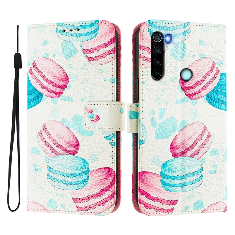 Note8 Leather Phone Case For Xiaomi Redmi Note 8 Pro 2021 7 6A 8A Note7 Flip Cover Wallet Magnetic Painted Cases Cat Flower Bear