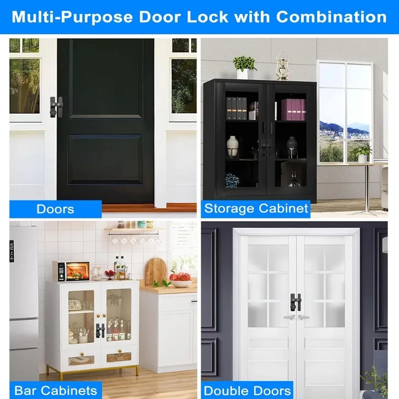 Security Zinc Alloy 3 Position Combination Hasp Lock Home Storage Box Shoe Cabinet File Safe Locker Lock Illuminated Option