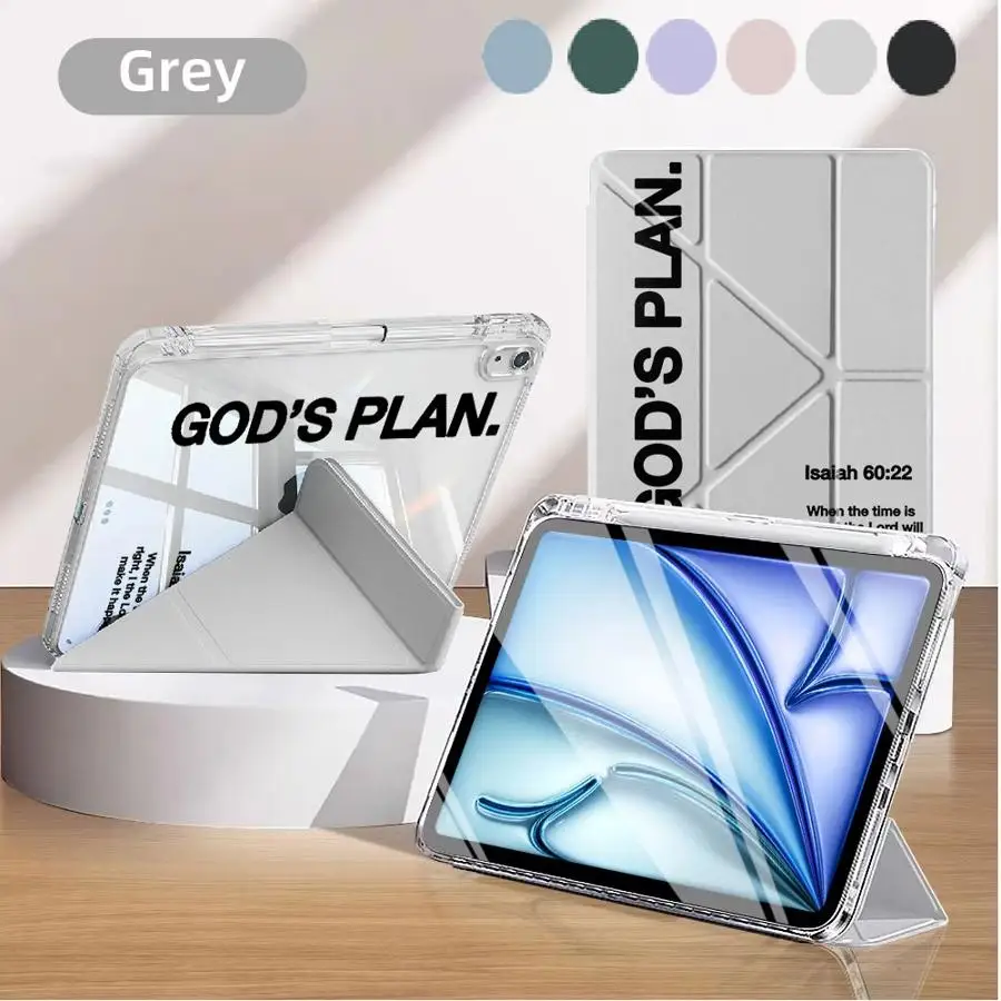 

Чехол-подставка для планшета с цитатами из Библии «План Бога» для iPad 11-го, 10-го, 9-го, 8-го, 7-го поколений, 12.9 дюймов, Mini 6, 7, Air 4, 5, M3, M2, M4, 11 дюймов Pro