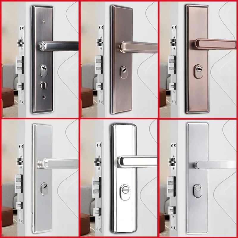 304 Stainless Steel Antique Red Door Handle with Theft-proof Door Panel for Entrance and Household General Purpose