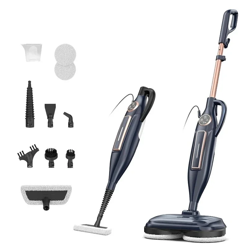 Steam mop with rotary mop pad, 10-in-1 steam mop, light rotary mop and 3 steam modes