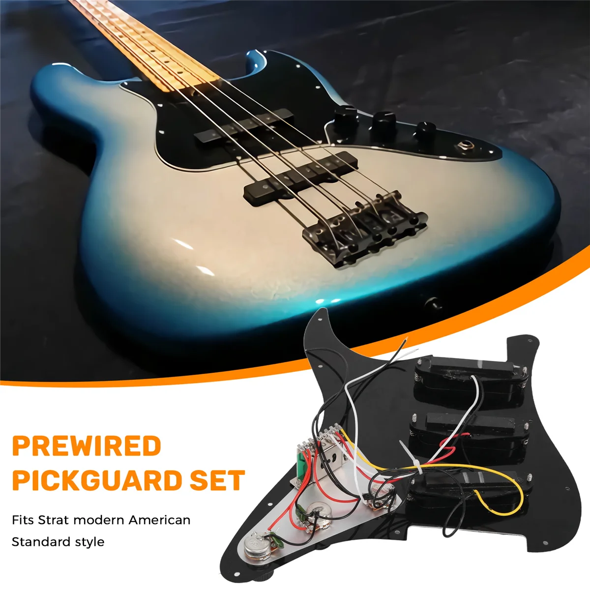 Single Coil SSS E-Gitarre Schlagbrett Pickup Loaded Prewired Scratch Plate 11 Löcher 3Ply für ST SQ Gitarre