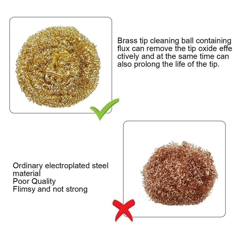 Gtbl 36 pacotes de limpeza de ponta de solda, fio de latão, substituição de fio de cobre para estação de solda, limpador de ponta