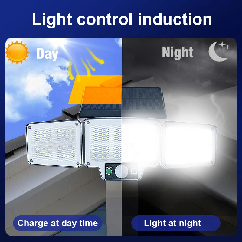 モーションセンサー付きソーラーLED屋外ライト,防水,3つの照明モード,ウォールライト,ガレージ照明,228