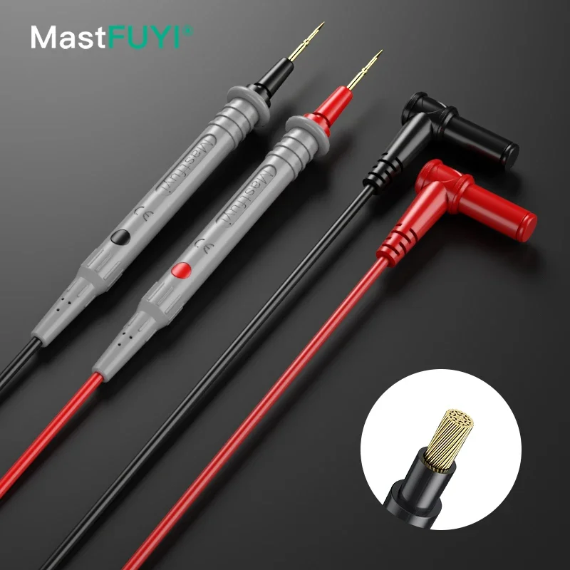 High-End Precision Gold-Plated Test Leads, Universal for Digital Multimeter/Clamp Meter, Soft Silicone Wire with Sharp Tip