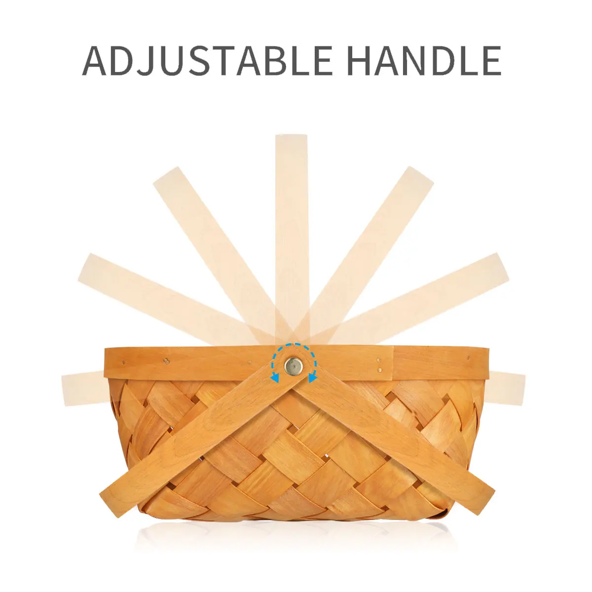 

Wooden Woven Basket Healthy Bamboo Storage Container for Home Office Restaurant Fruit Store Pantry Organization