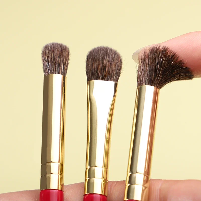 CHICHODO Makeup Brush-Luxurious Red Rose series-Selected Natural Animal Hair EyeBrushes Set-Professional Eye Make Up Brush Tools