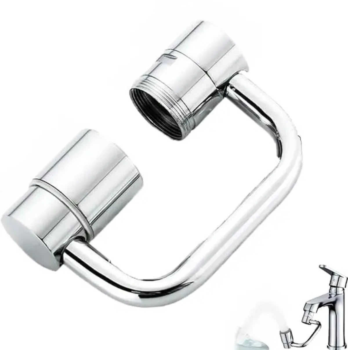 1440° Rotatable Faucet Aerator Extension, All-Angle Control, Dual Sprayer Mode Bathroom & Kitchen Faucet Attachment, Tap Head Replacement For Smart Face Washing, 2 Modes Spray