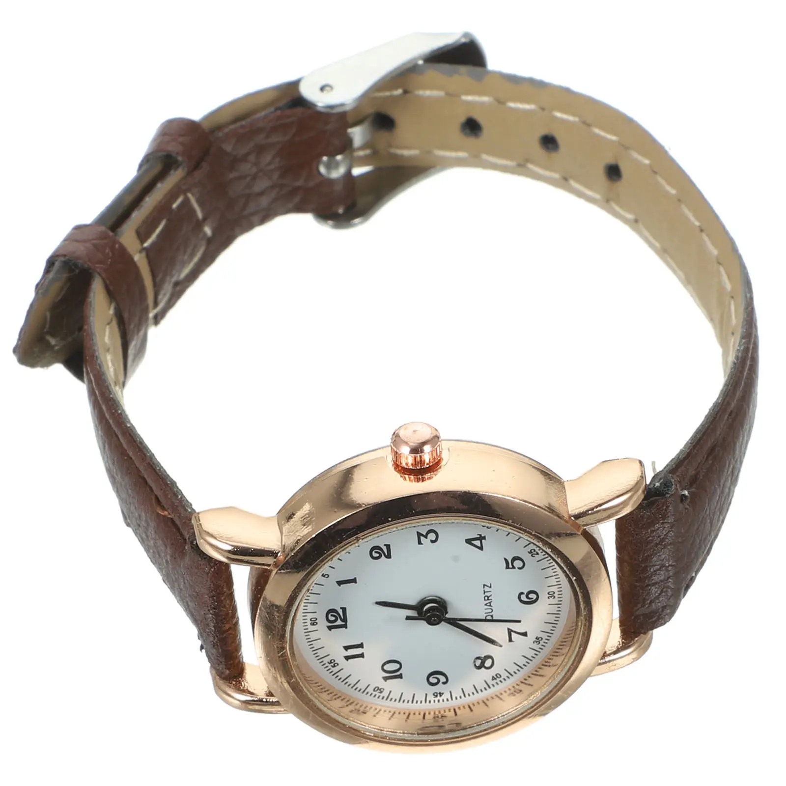 

Маленькие стильные женские часы с коричневым ремешком, простым цифровым циферблатом, маленькие наручные часы для девочек, женские часы, часы для девочек