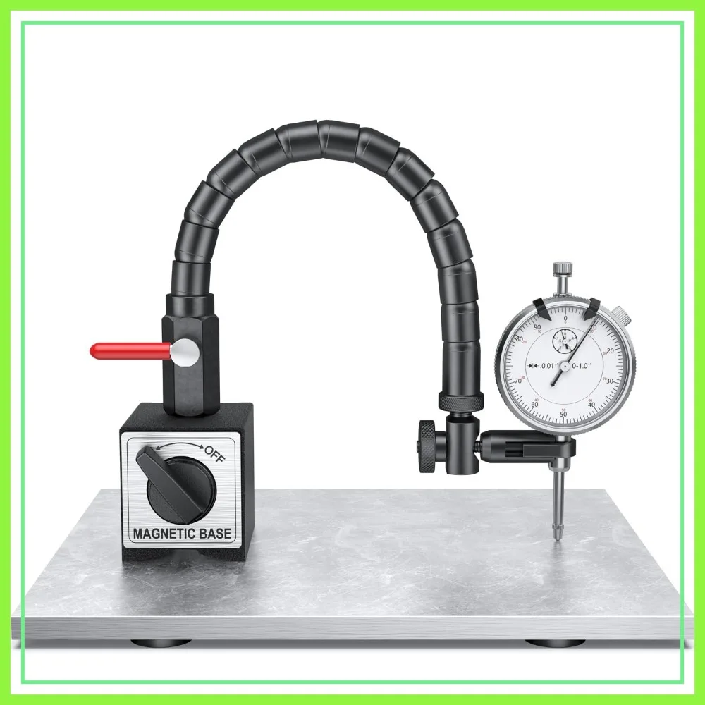 

Dial Indicator 0-1'' with Magnetic Base, 0.001" Accuracy, Flex Arm, Alignment Tool Set