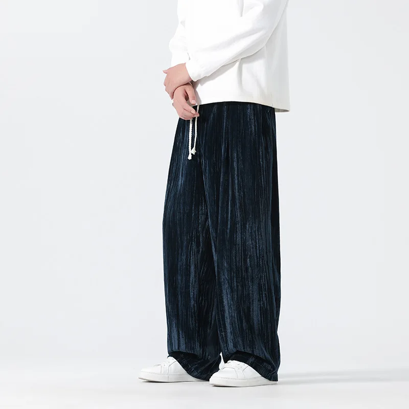 

Autumn and Winter New Chinese Style Men's High Weight Casual Pants Velvet Loose Trousers