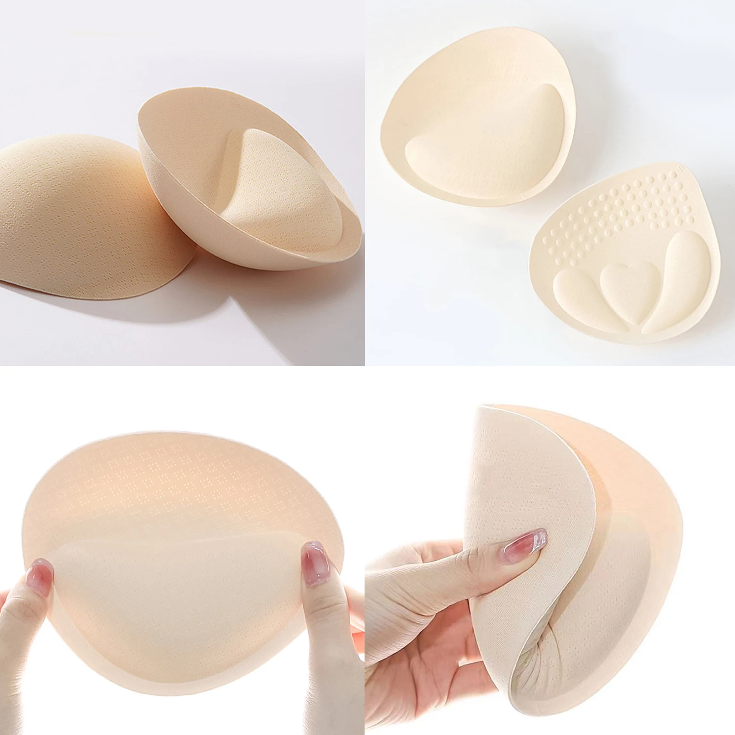 1 Pair  Removable Bra Insert Pads Women's Comfy Sports Cups Bra Sewn Insert