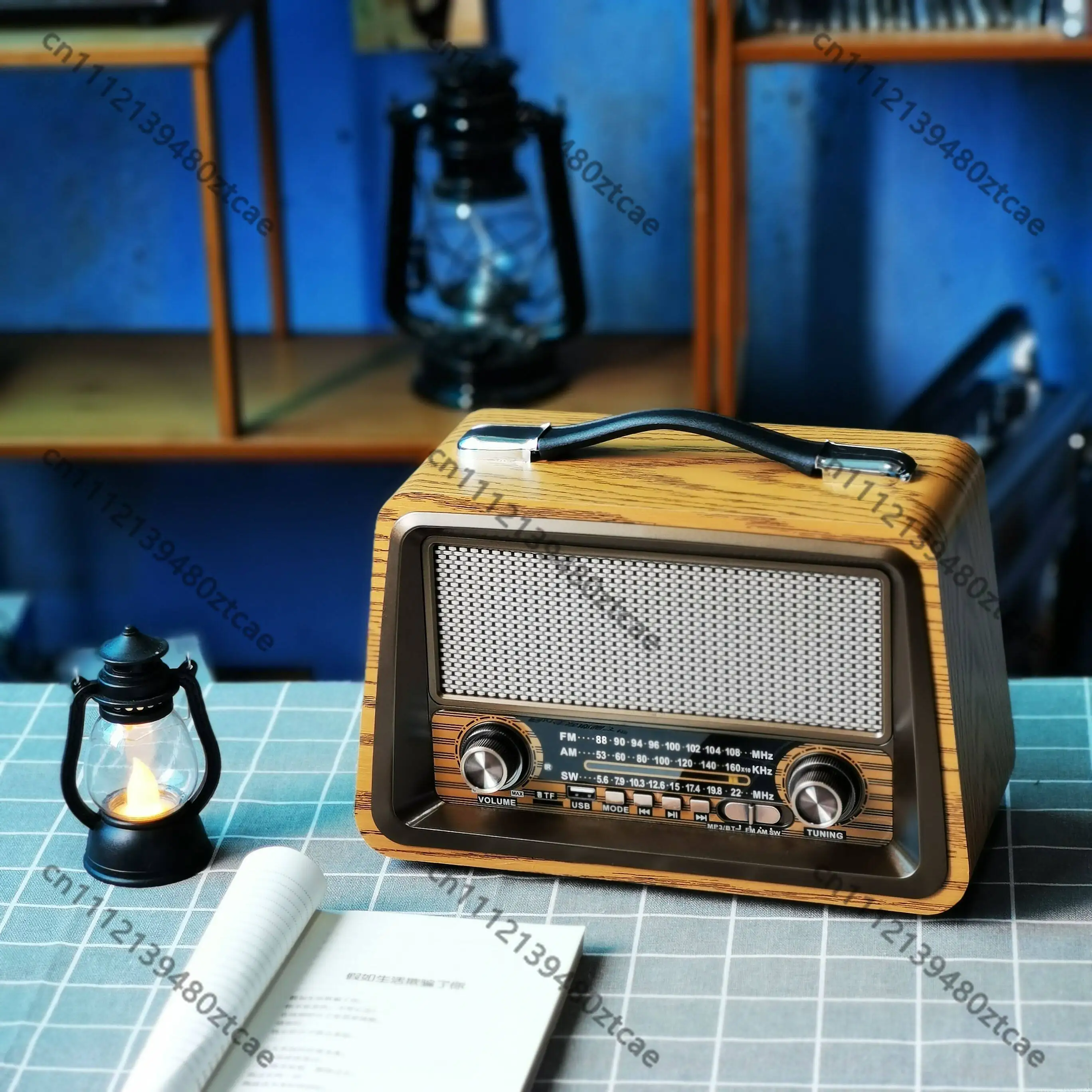New Wooden Vintage Desktop Full Band FM AM SW Radio Bluetooth Audio Speaker Retro Home Player