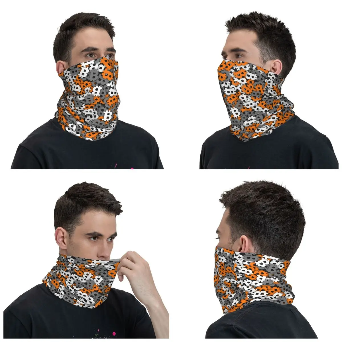 Bitcoin Urban Camouflage Bandana Neck Gaiter UV Protection Face Scarf Cover Blockchain Cryptocurrency Headwear Tube Balaclava