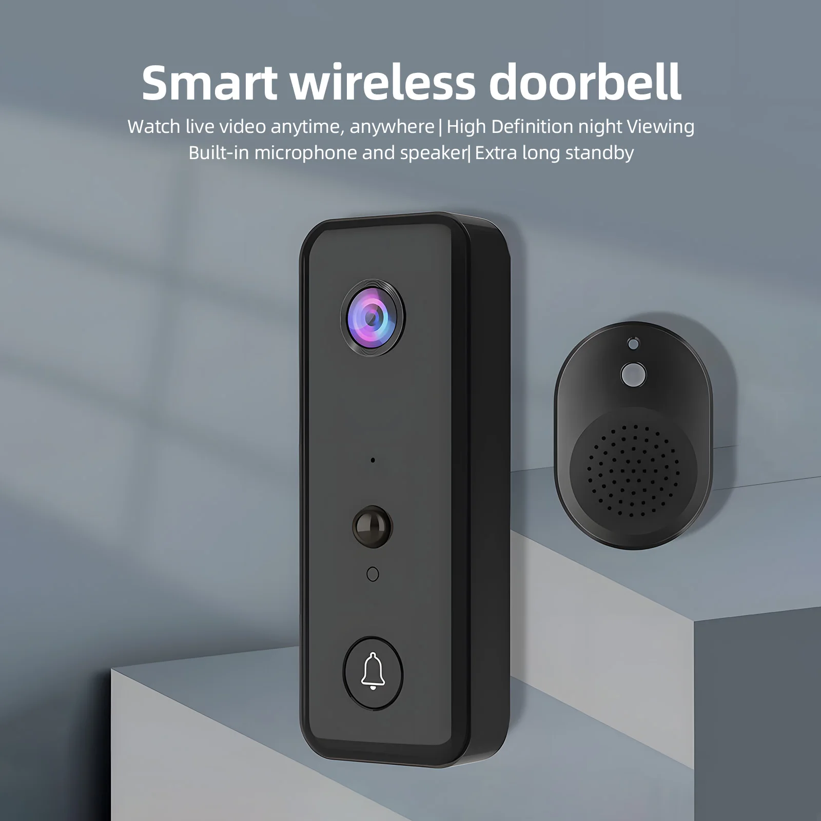 

Video Doorbell Camera Wireless Battery Powered Smart AI PIR Human Detection Audio Night Viewing Indoor/Outdoor Surveillance