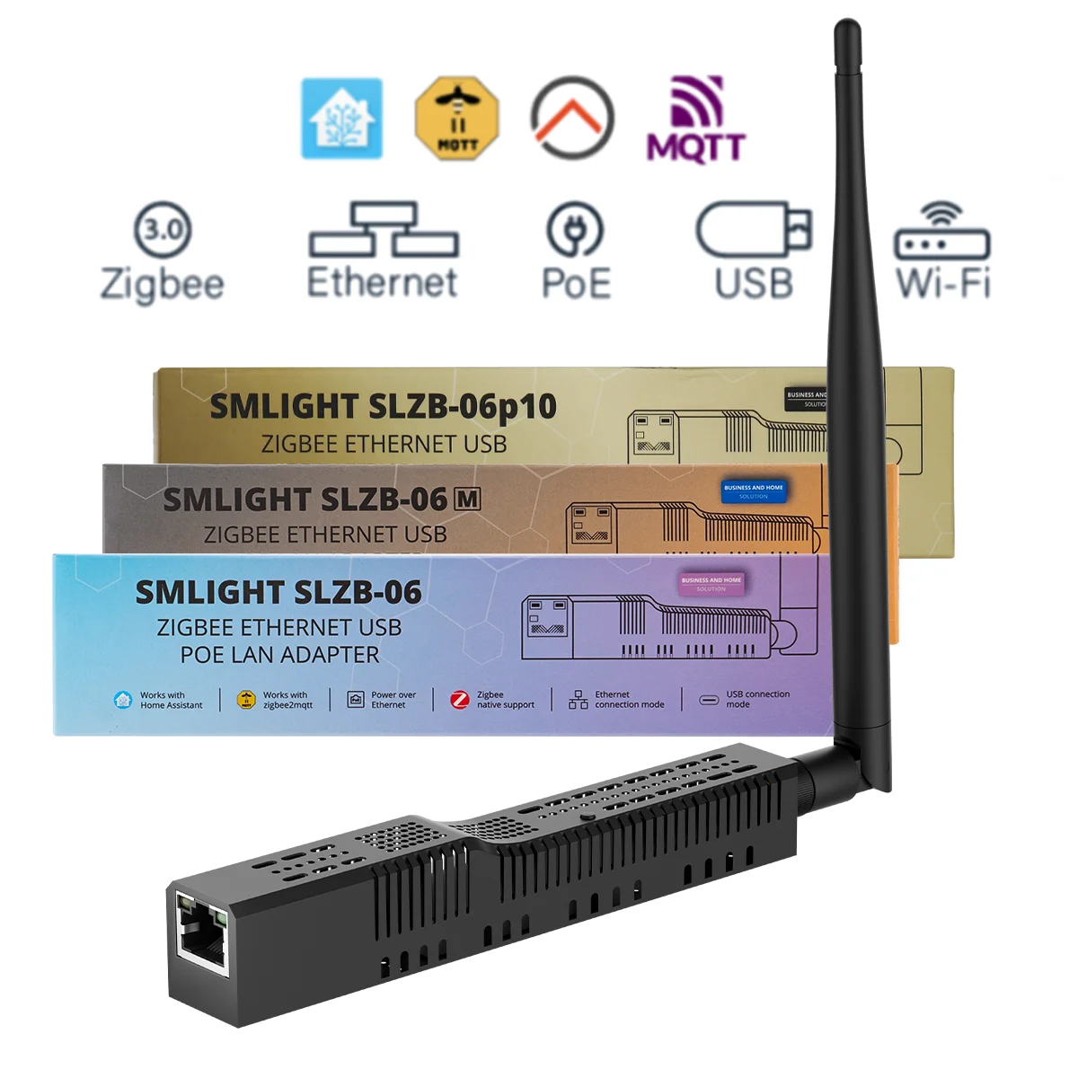 SMLIGHT SLZB-06/06M/06P7/06P10 Zigbee-to-Ethernet/WIFI/USB Gateway coordinator with PoE Work with Home Assistant Zigbee2MQTT ZHA