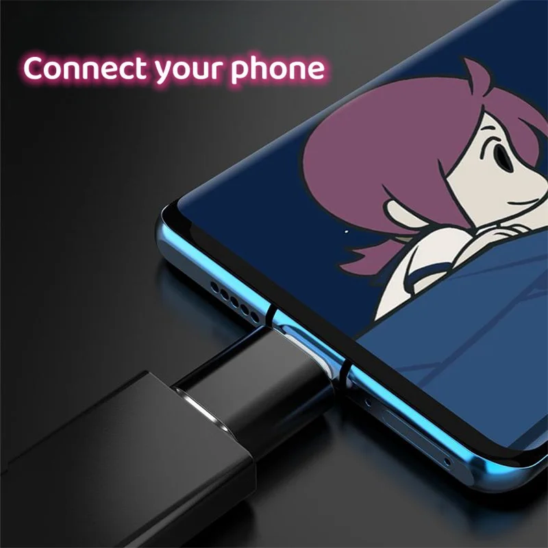 Type C To USB Converter USB 3.0 To Type C Adapter For Computer PC MacBook Mobile Phones OTG USB To USB C Connector With Lights