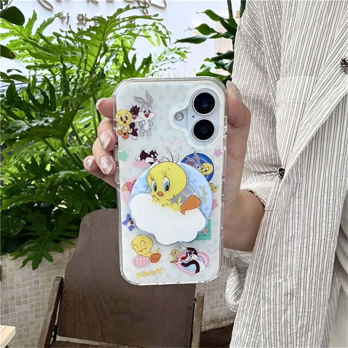

Funny Cute Duck Little Bird Magnetic Phone Case For iPhone 16 Pro 15 14 Pro Max Back Cover with Stand For Magsafe Cases