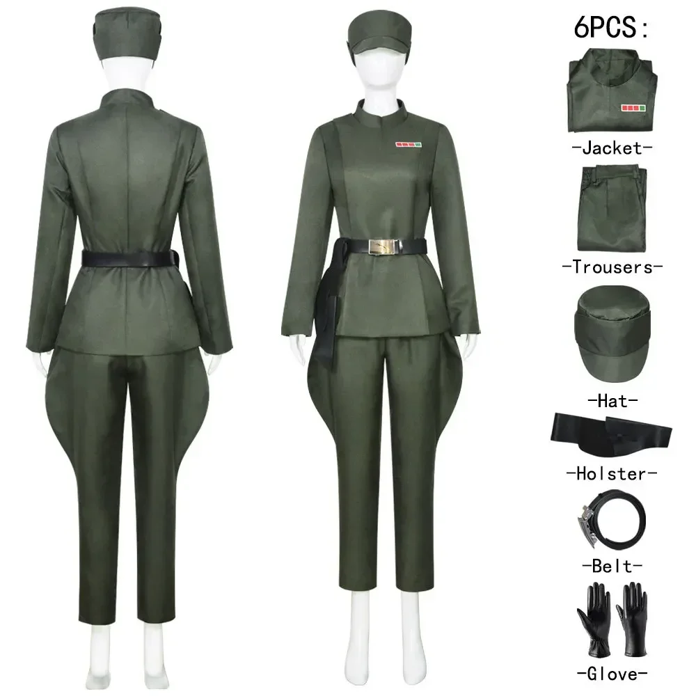 

XS-3XL Women Officer Cosplay Costumes Obi Full Set Top Pants Hat Belt Gloves Adult Roleplay Wan Outfits Halloween Disguise Suit
