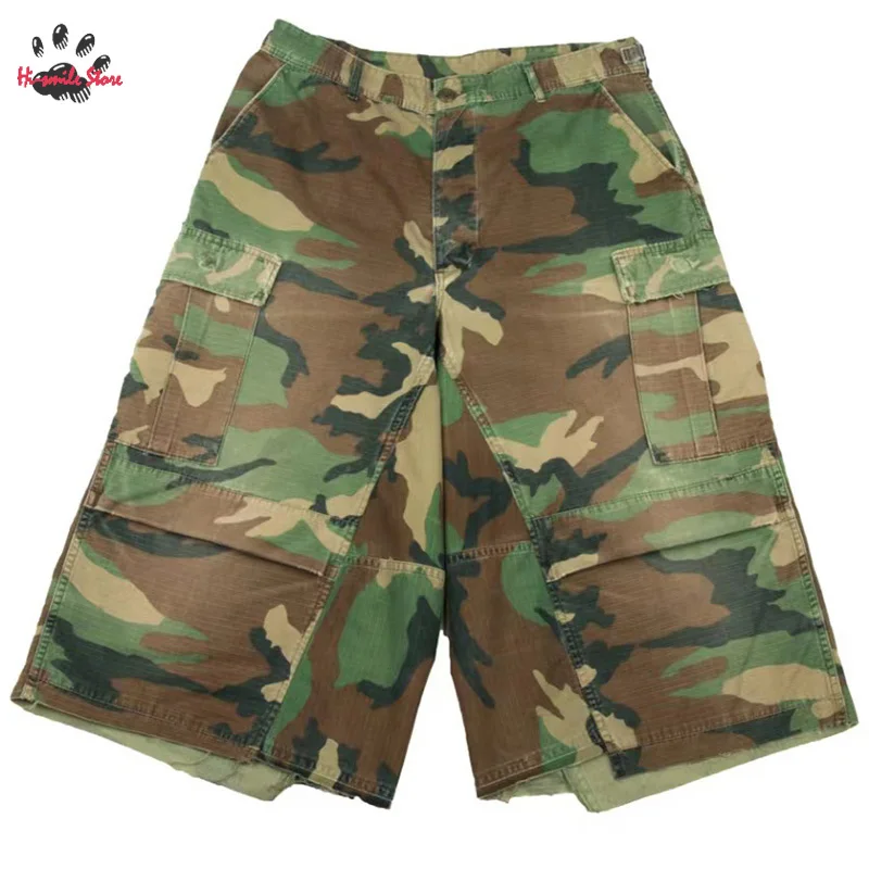 

New Camouflage CAMO CARGO Workwear Shorts Men Woman Best Quality Streetwear Splice Pocket Casual Oversize