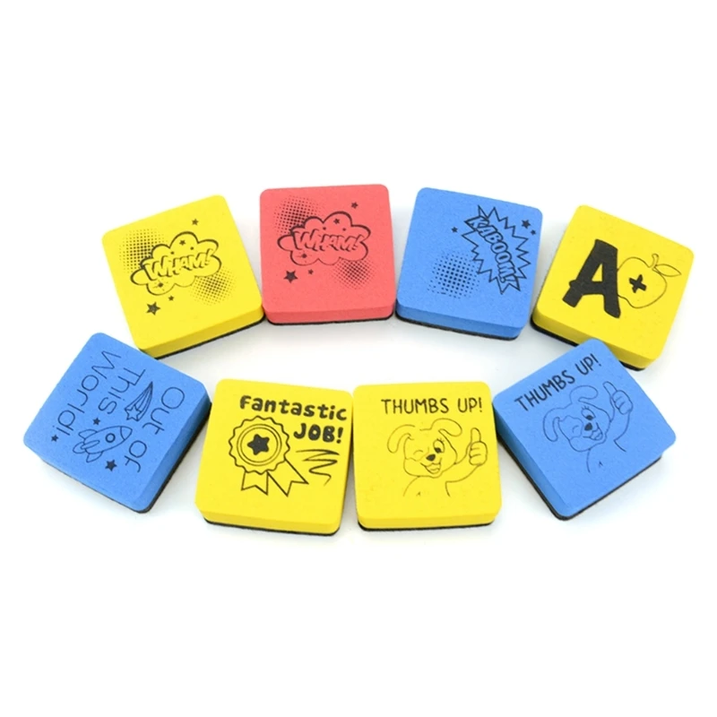 24pcs Whiteboard Erasers Assorted Colors (Blue, Red, Green, Yellow) Perfect for Various Tiles Glass Effectively Clean Y3NC