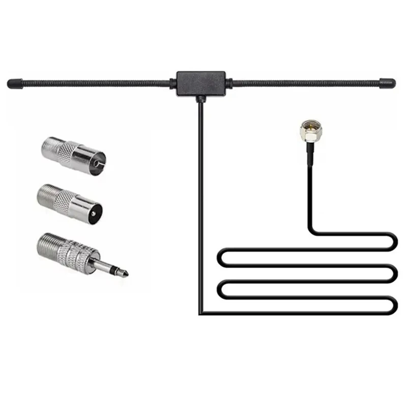 Retail FM Radio Antenna FM F-Head Sheep Horn Antenna For Car FM TV Radio Station 75 Ohms F Female To TV3.5 Mono