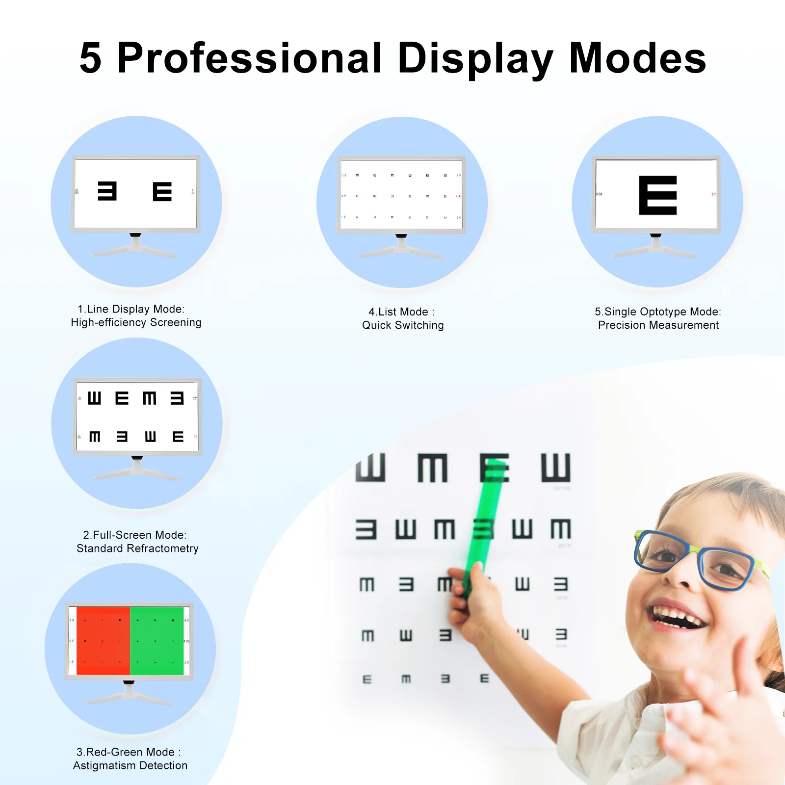 19 Inch Screen Ophthalmic LCD Visual Acuity Vision Chart Optical Testing Monitor Eye Testing Chart Optotype Display