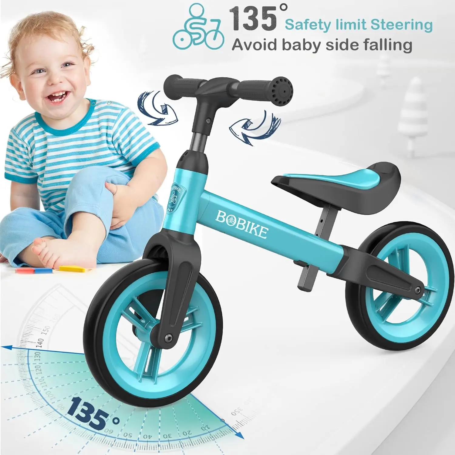 Jouets de vélo d'équilibre pour tout-petits, siège et guidon réglables, vélo d'entraînement sans pédale, meilleurs cadeaux pour les enfants, filles et garçons de 1 à 4 ans