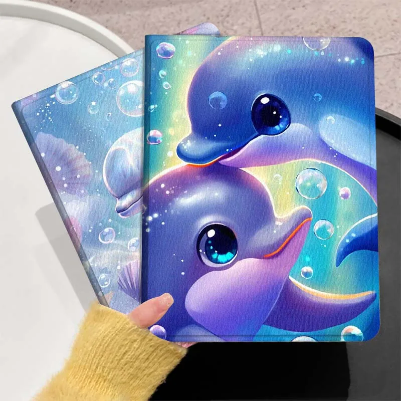 

Cute Dolphin Bubble Sea For Huawei MediaPad T5 T10s M6 M5Lite SE Honor Tab 5 6 7 V7 V8 X8a X9a Pro Soft Tablet Case Gift