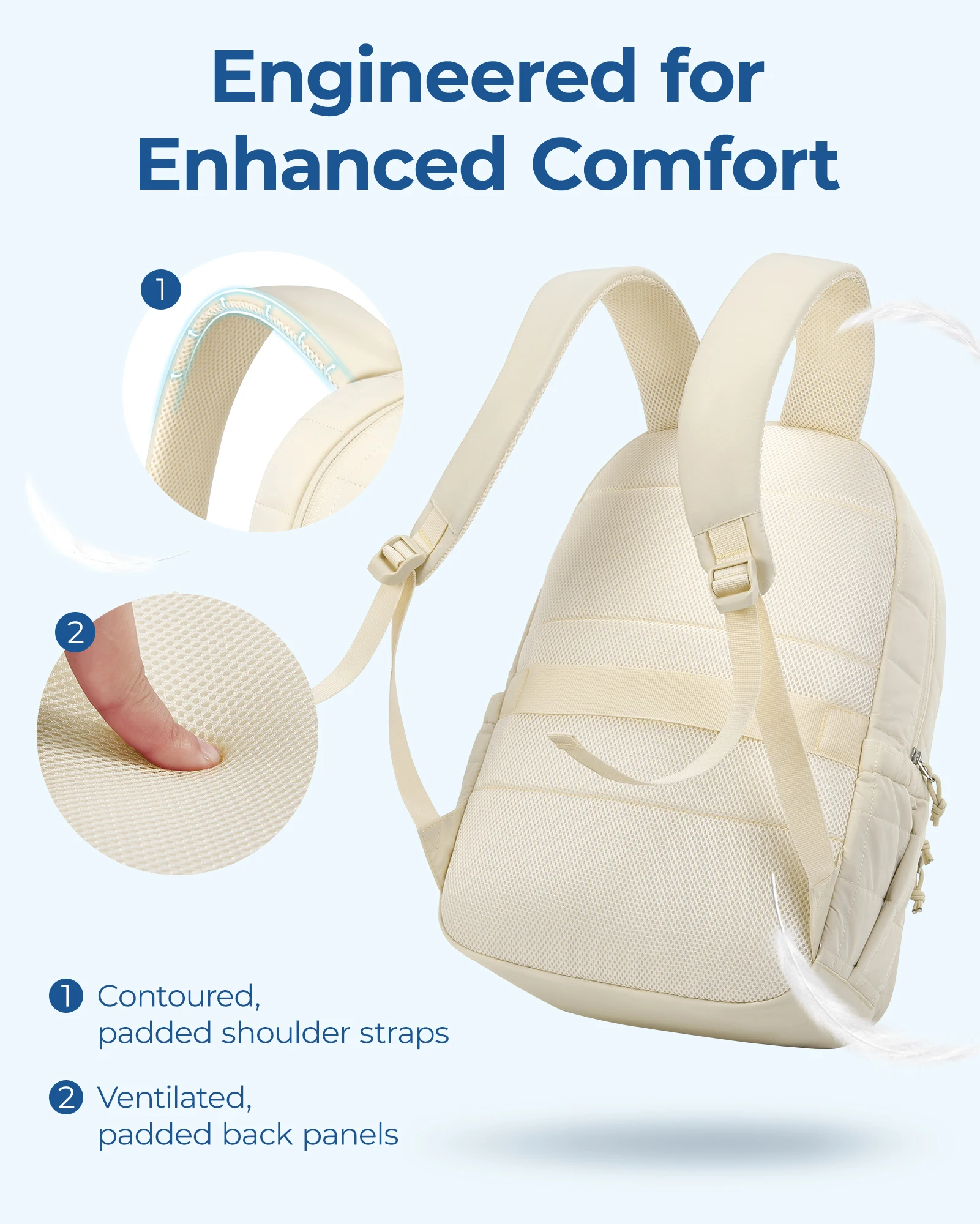 BAGSMART-Sac à dos Stitch imprimés pour femme, sac pour ordinateur portable 15.6 