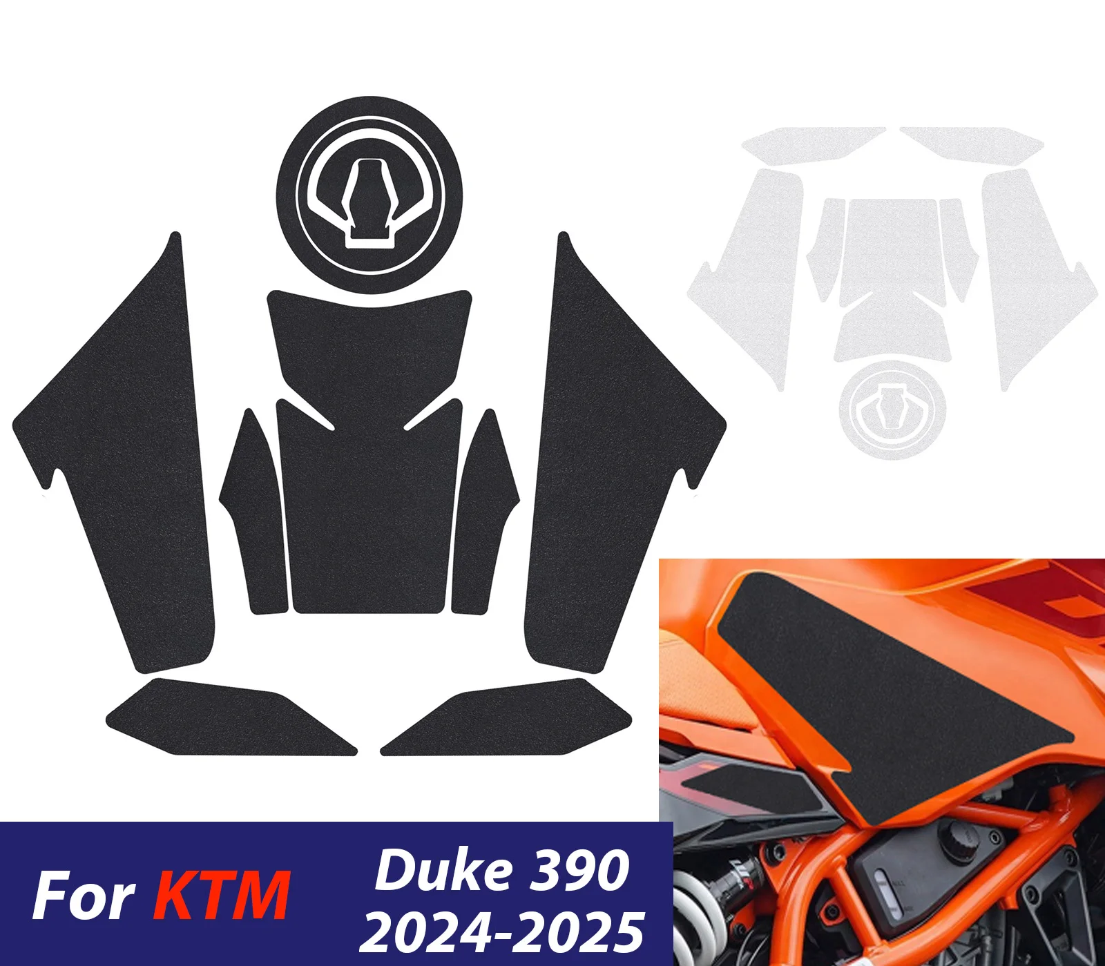 

Боковая накладка на бак мотоцикла, защитная крышка для масла, газа, топлива, наклейка, наклейка для KTM Duke 390 2024 2025, наклейки на двигатель, запчасти, аксессуары