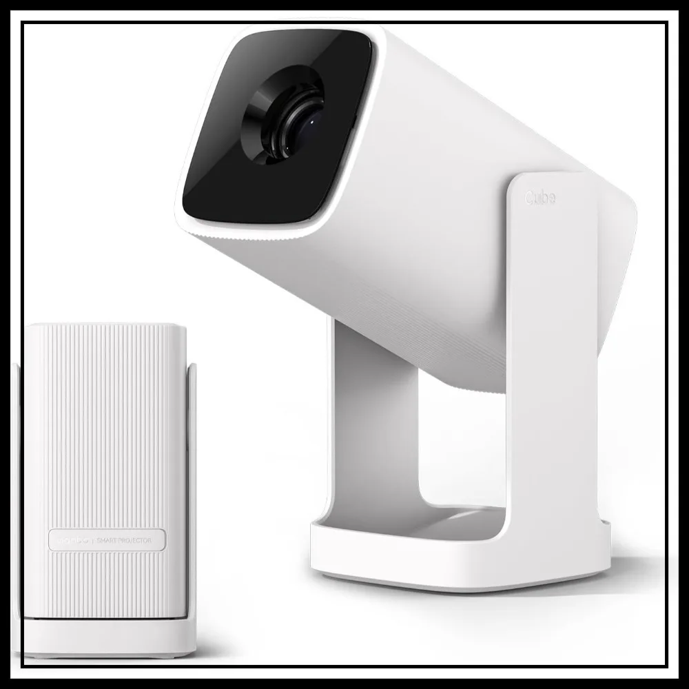 

1080P Mini Projector with Android TV, WiFi, Bluetooth, Auto Keystone, 360° Adjustable Stand, Portable Outdoor Home Theater