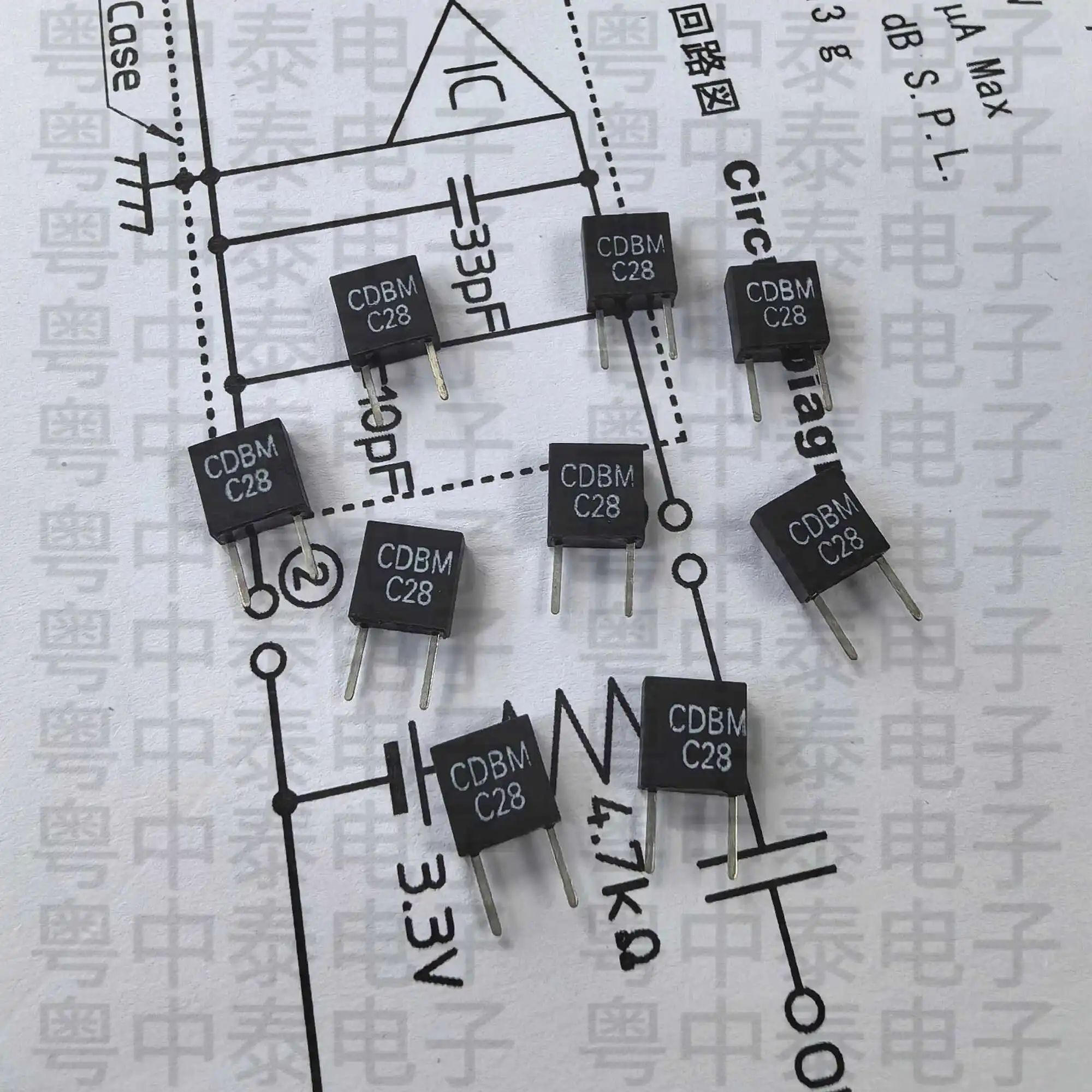 

100pcs/ceramic frequency discriminator CDBM455C 28 455K in-line 2-pin black mobile communication equipment