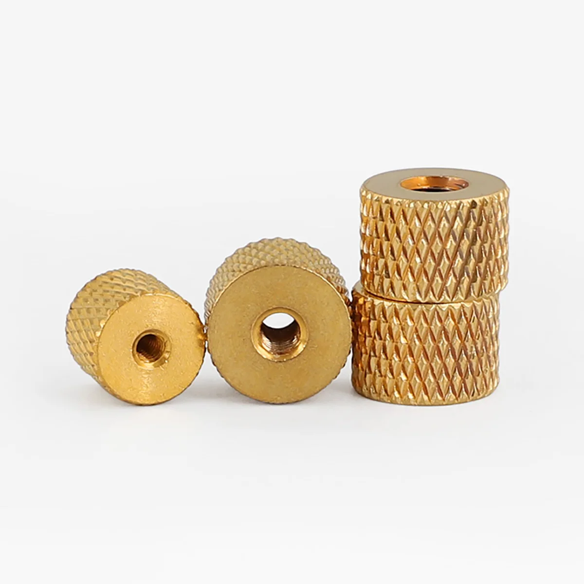 Brass Knurled Hand Tight Nuts, Pineapple Pattern Round Nuts M2-M4