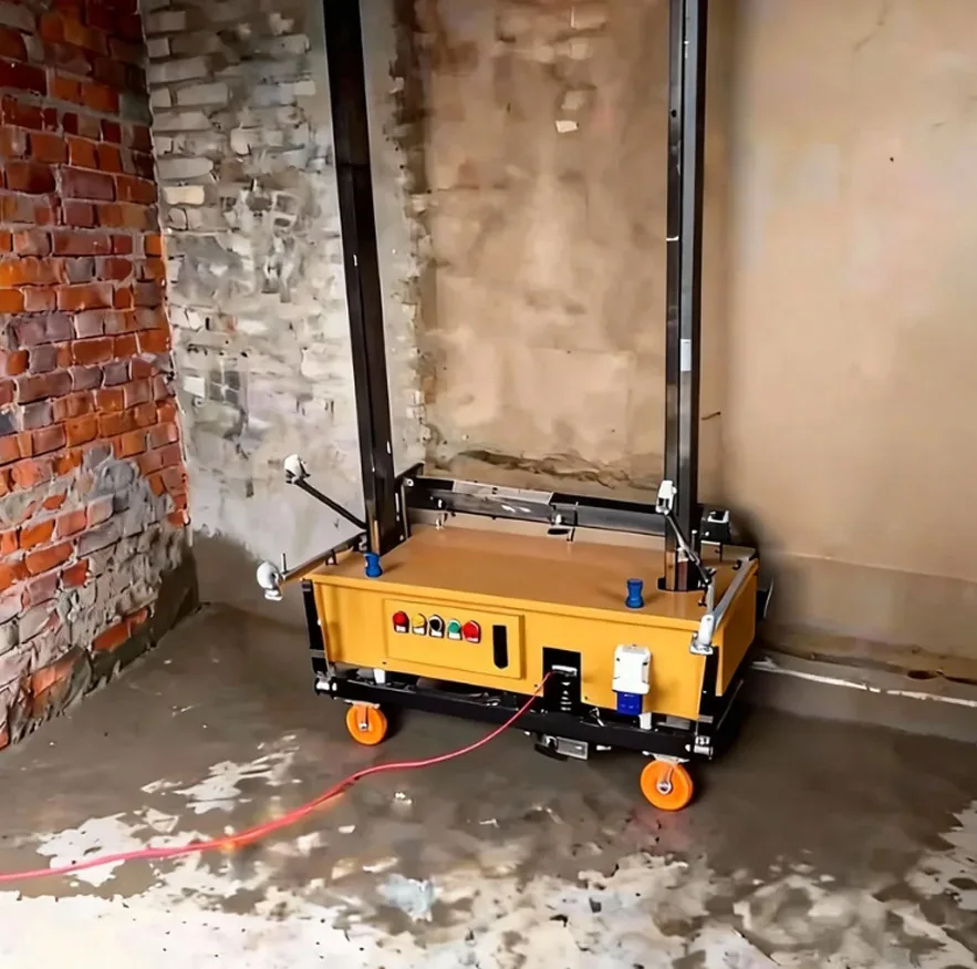 Construction Automatic Wall Plastering Machine 80/100cm, Rendering Thickness 2-30mm Fully Automatic Wall Plastering Machine