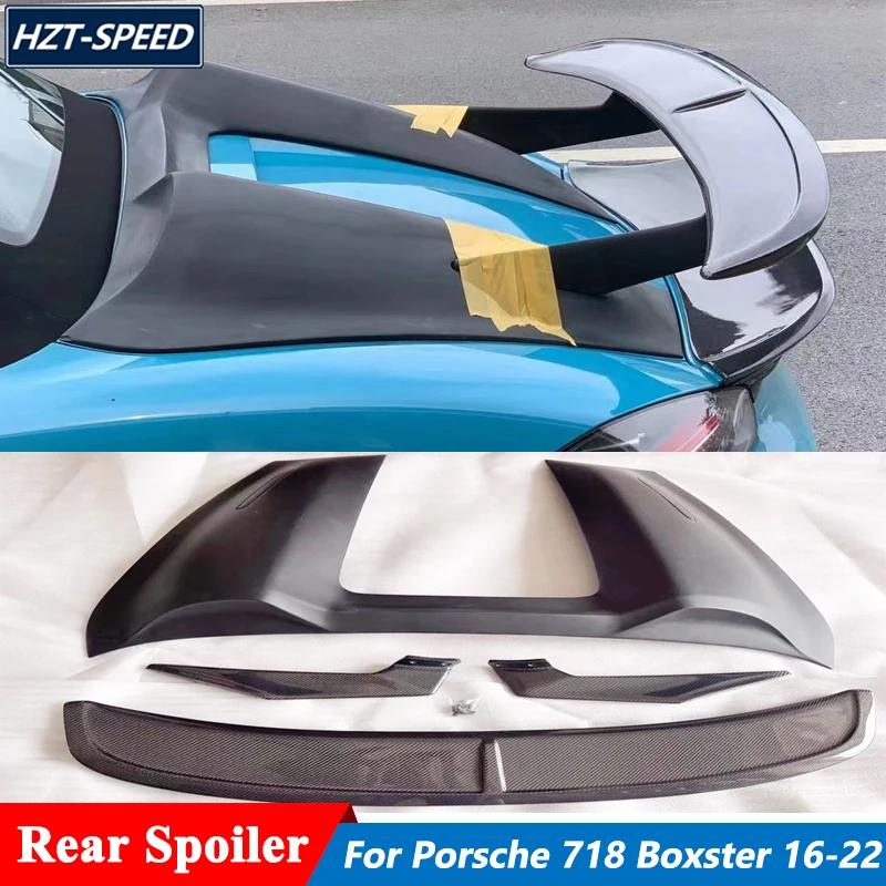 GT U Style Carbon Fiber Material Trunk Wing Rear Spoiler For Porsche 718 Boxster Tuning 2016-2022