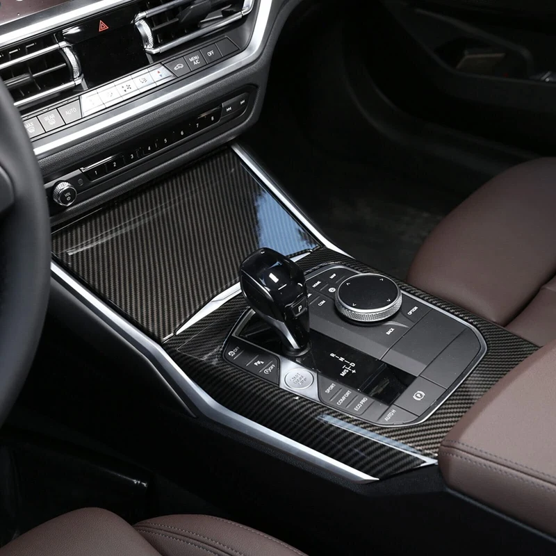 Super Sale Real Carbon Fiber Center Console Gear Shift Panel Trim for BMW 3 4 Series G20 G21 G22 G26 M3 M4 G80 G81 G82 Accessori