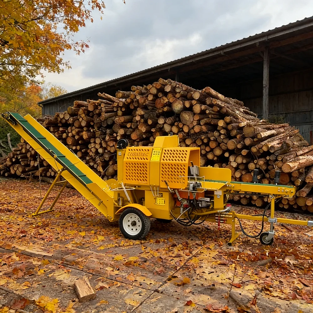 Powerful 2 Way Wedge Log Splitter 20T Electric Wood Splitting Device Professional Firewood Machine For Reliable Home Heat