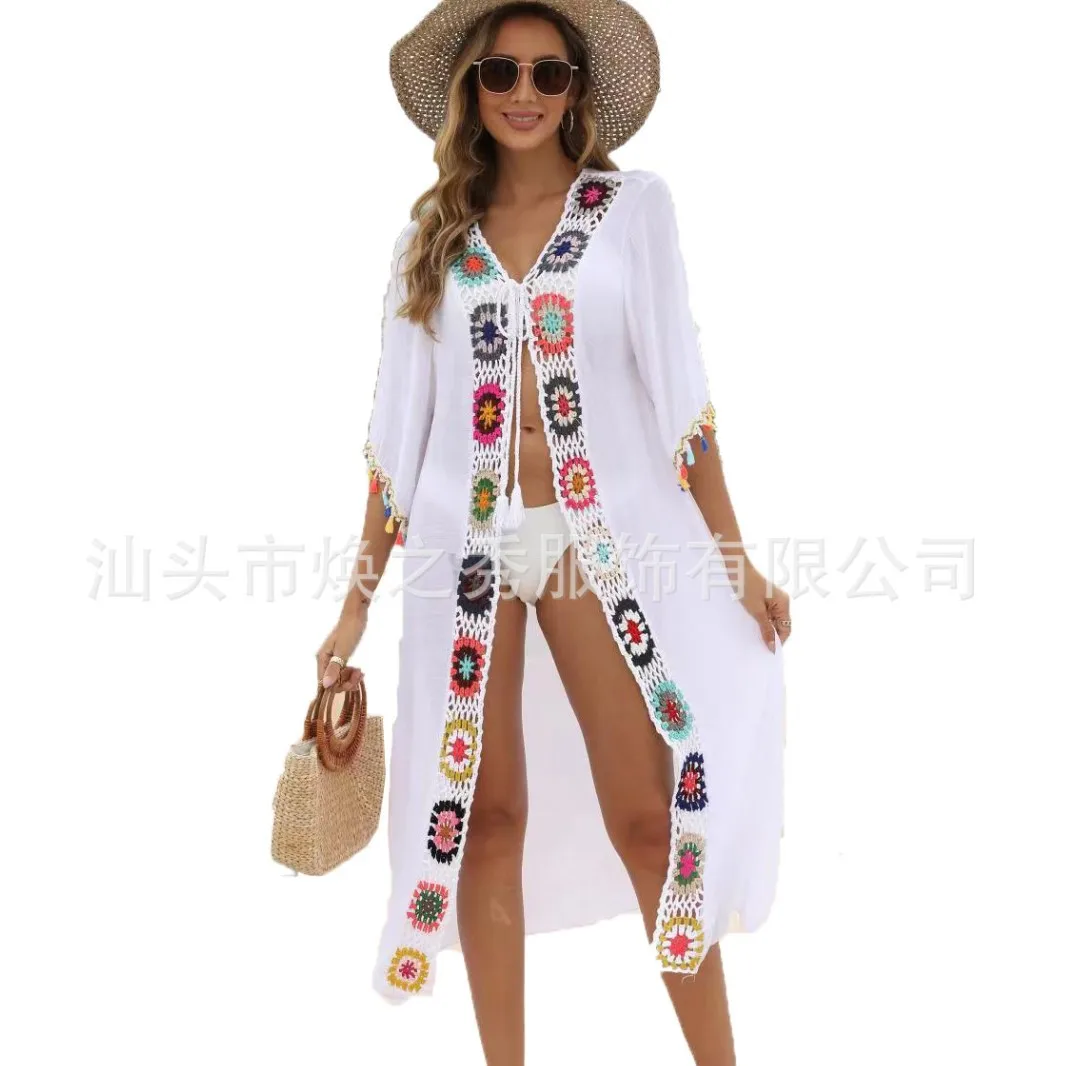 

Европейский и американский сексуальный кардиган-бикини с пляжной юбкой, женская морская мода