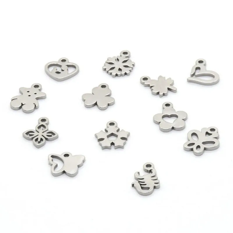 30Pcs Stainless Steel Metal Charms Parts Animal Pendants Gothic Charms For Jewelry Making DIY Handmade Craft Accessories