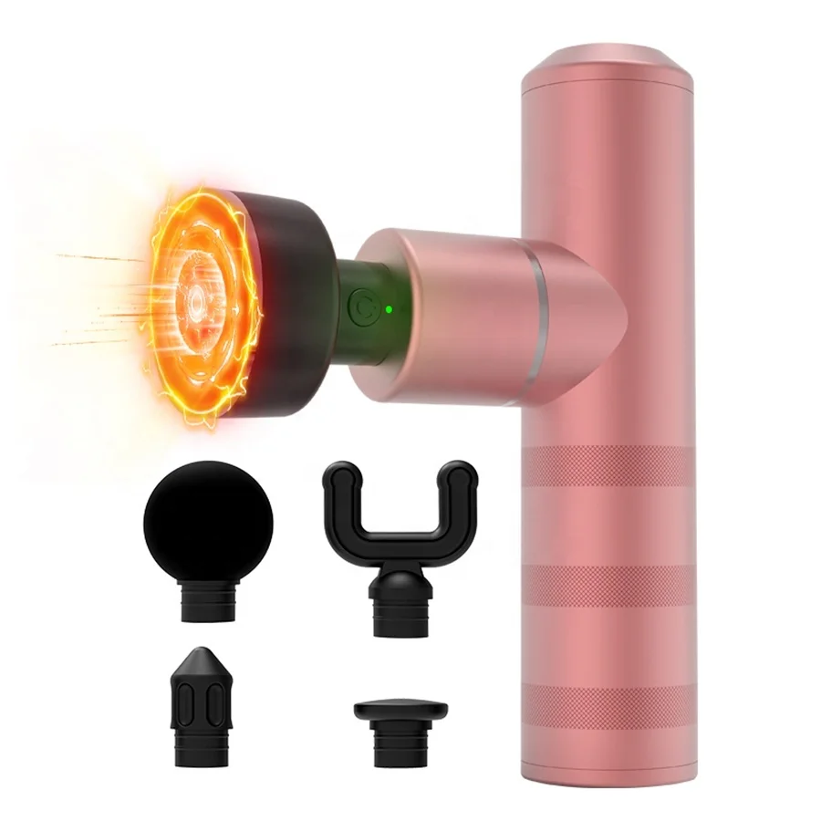 

14Cm Electric Fascia Gun Massager With Heating Massage Gun Deep Tissue With Case