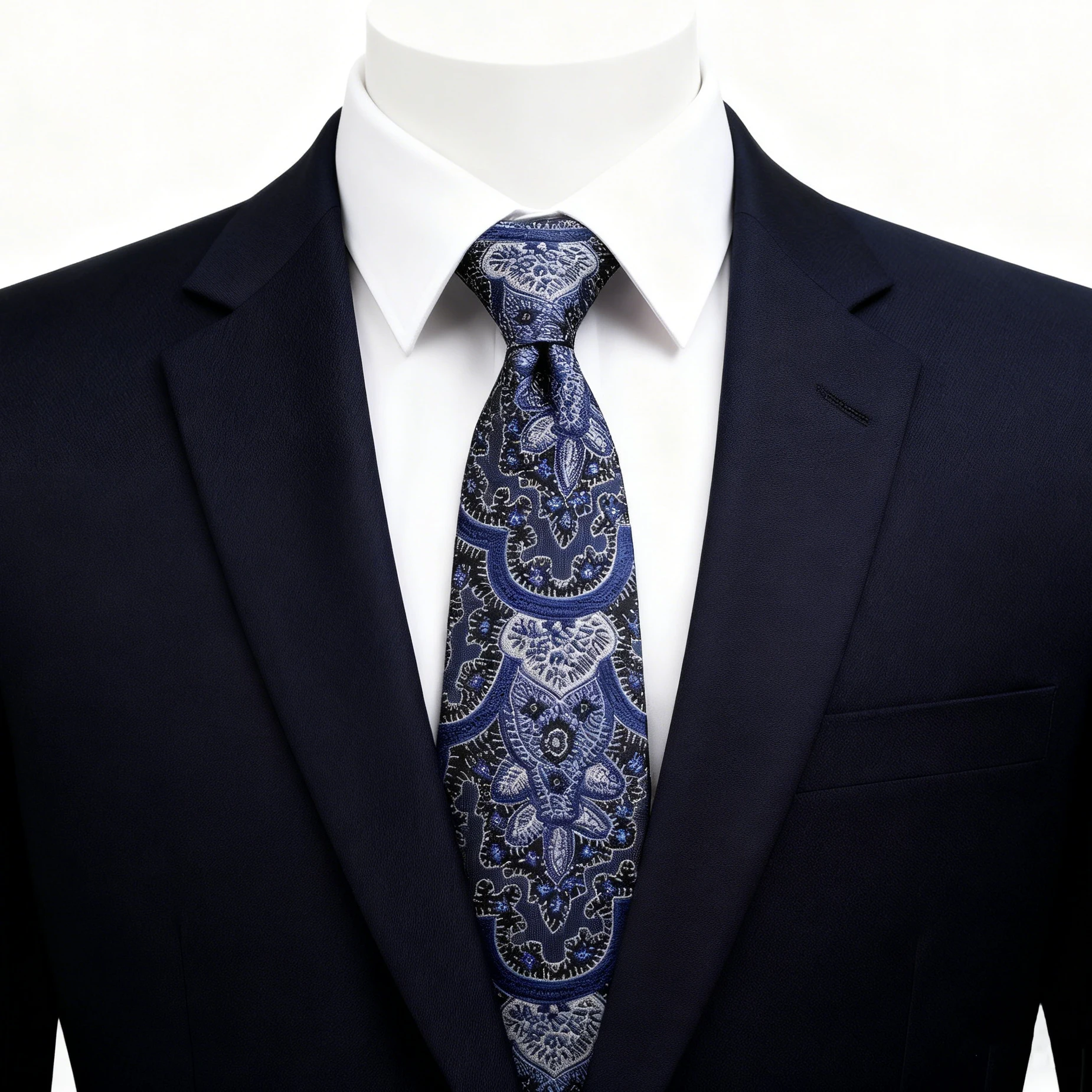 New Fashion Wedding Men's Polyester Tie Green Wine Red Brown Paisley Flower Pattern Business Party Banquet Accessories Gifts ﻿
