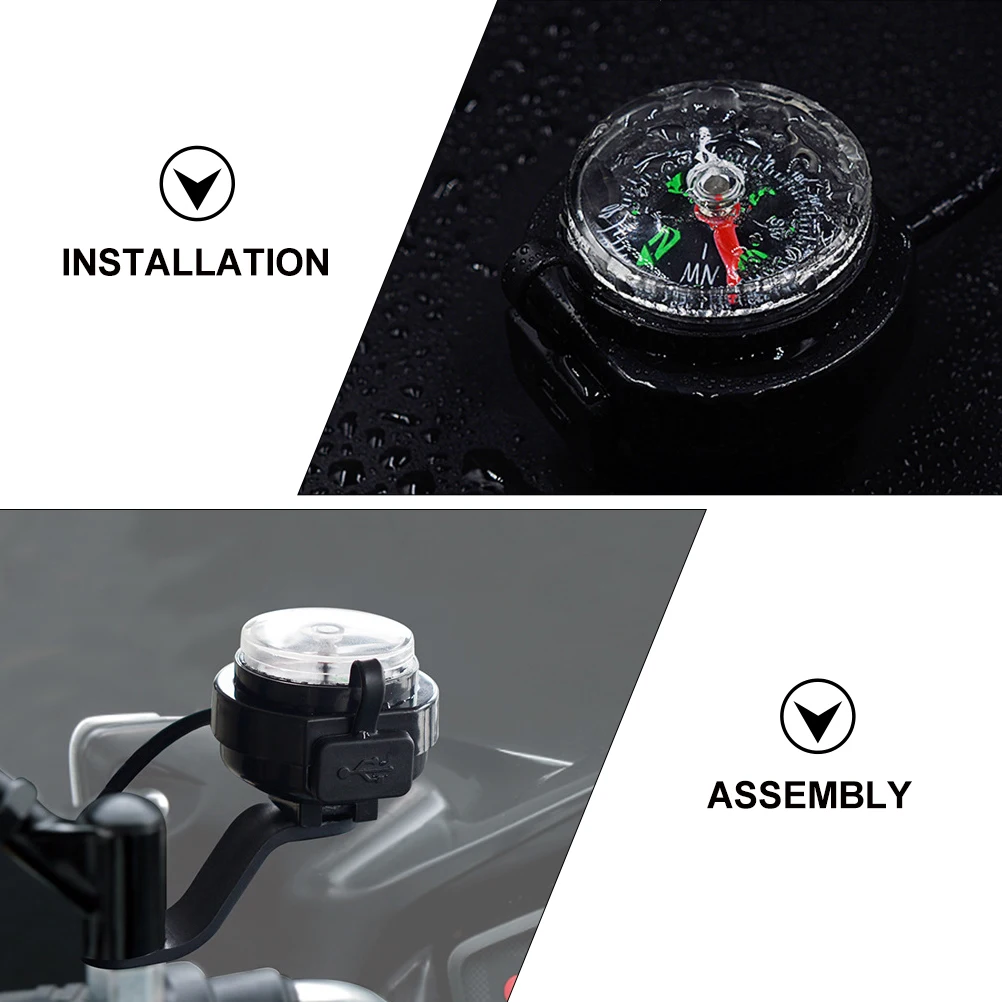 

Motorcycle USB Handlebar ABS Material Waterproof Silicone Cover Compass Mobile Phone Fast Charging Device Accessories