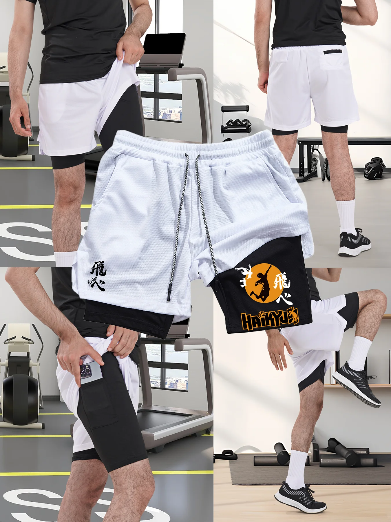 

Anime Freestyle Men's Sports Shorts Breathable Sports Shorts Summer Sports Fitness Running Shorts